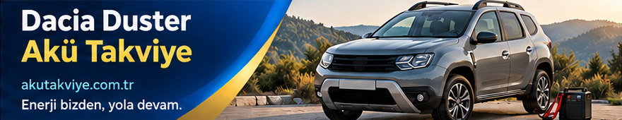 Dacia Duster Akü Takviye Dacia Duster aracıyla akü takviye hizmetini anlatan kurumsal görsel