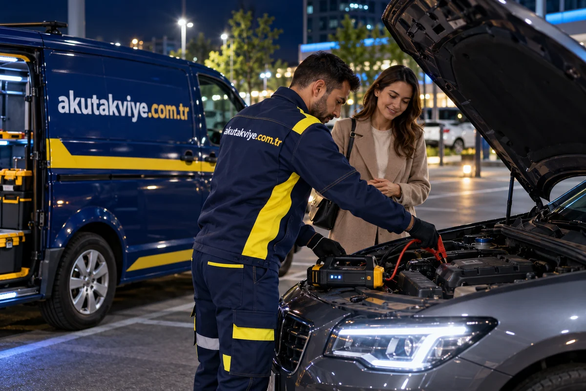 Beylikdüzü 7/24 akü takviye ve gece yerinde destek sürecini anlatan servis ekibi