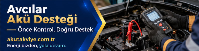 Avcılar yerinde akü desteğinde araç aküsünün kontrol edilmesi