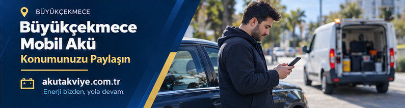 Büyükçekmece mobil akü desteği için aracın konumunu paylaşan sürücü