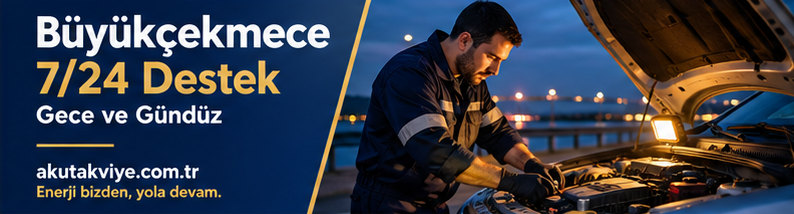 Büyükçekmece için gece araç başında akü desteği veren ekip