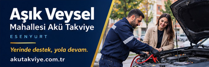 Esenyurt Aşık Veysel Mahallesi akü takviye hizmetini anlatan kurumsal görsel