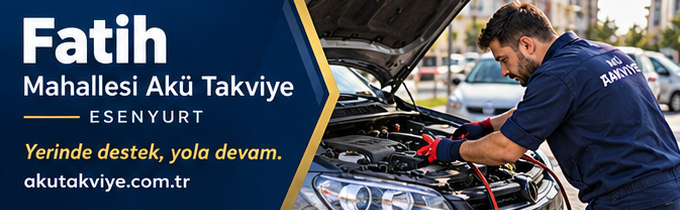 Esenyurt Fatih Mahallesi akü takviye hizmetini anlatan kurumsal görsel
