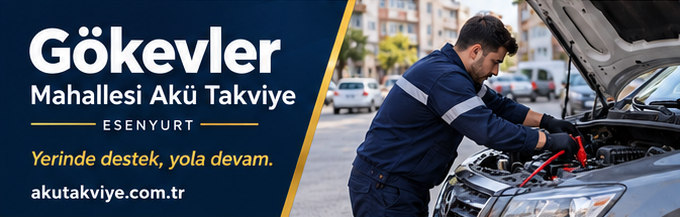 Esenyurt Gökevler Mahallesi akü takviye hizmetini anlatan kurumsal görsel