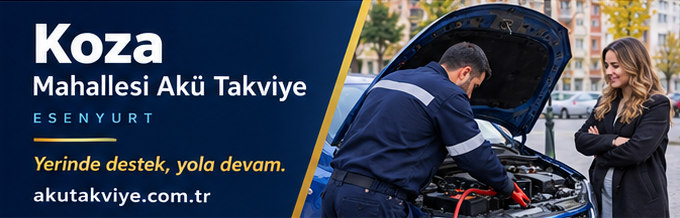 Esenyurt Koza Mahallesi akü takviye hizmetini anlatan kurumsal görsel