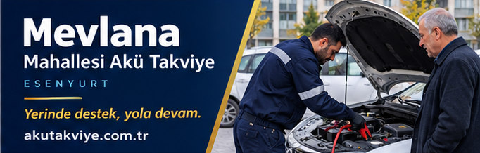 Esenyurt Mevlana Mahallesi akü takviye hizmetini anlatan kurumsal görsel