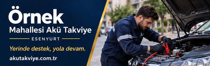 Esenyurt Örnek Mahallesi akü takviye hizmetini anlatan kurumsal görsel