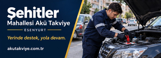 Esenyurt Şehitler Mahallesi akü takviye hizmetini anlatan kurumsal görsel